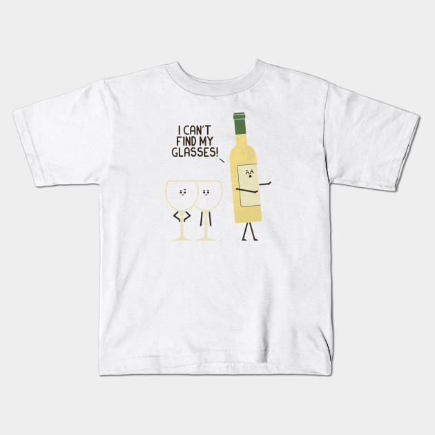 Lost Glasses - White Kids T-Shirt by HandsOffMyDinosaur